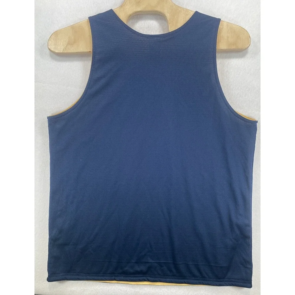 Adidas Tank Top Mens XL  Yellow Navy Reversible  Jersey Basketball Training C15